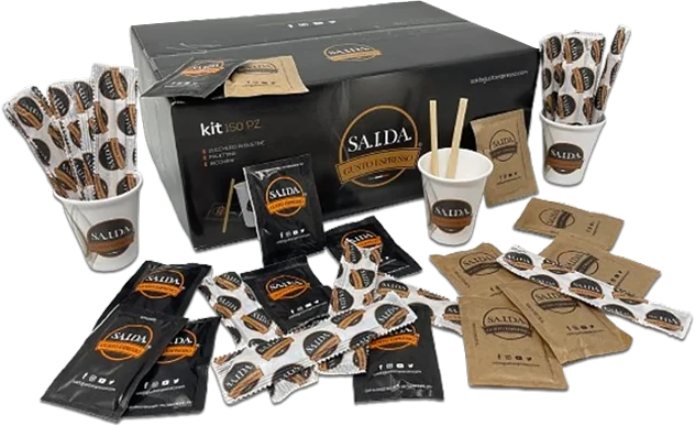 Kit accessori Saida con bicchierini, zucchero e palettine